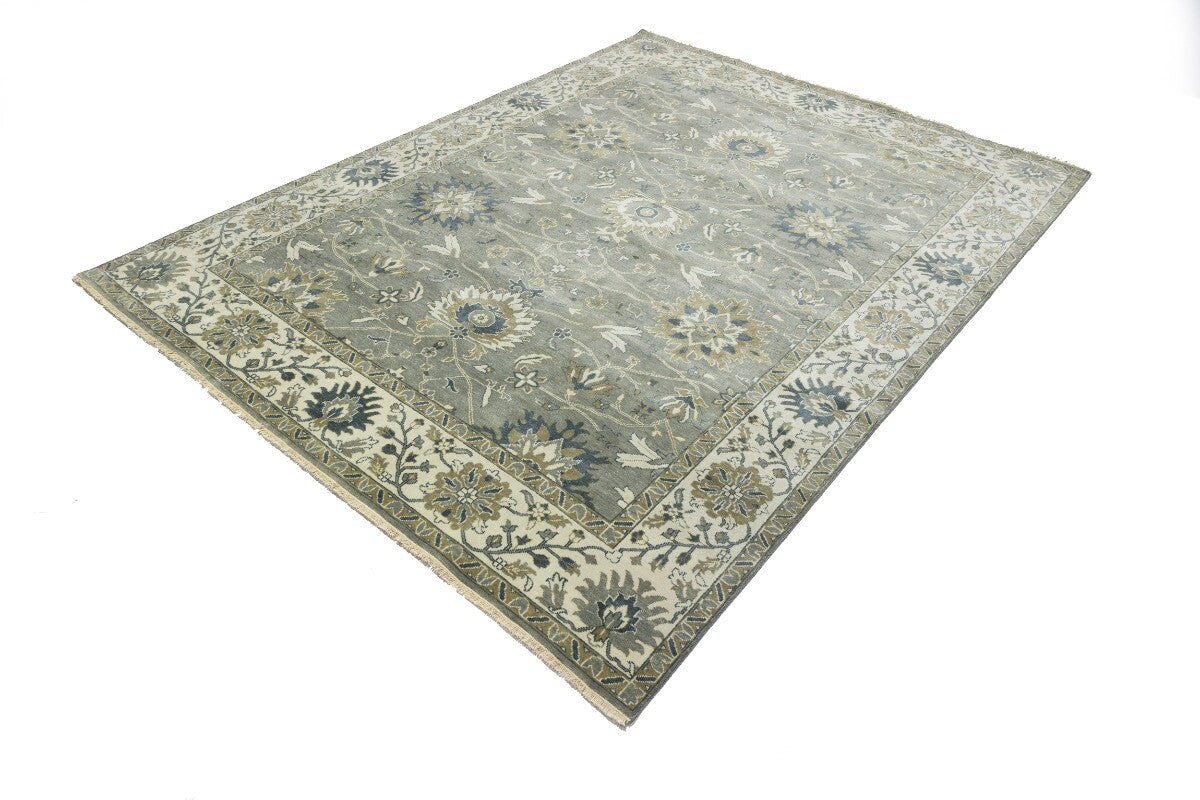 Handmade Peshawar Rug Taupe Floral Osh Chobi