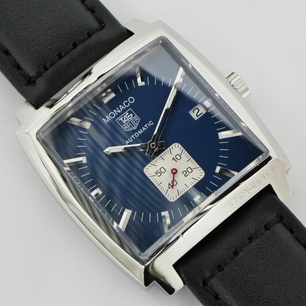 Tag Heuer Monaco Date Ww2111 Blue Case Size ( ) 37Mm Men'S Used Watch #7107