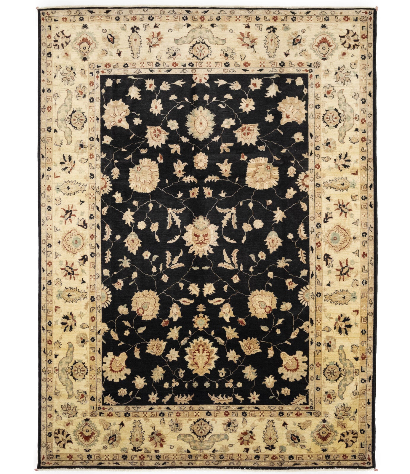 Handmade Floral Peshawar Oriental Rug Large Muted