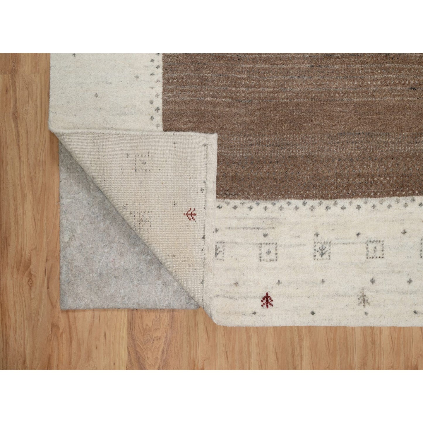 7'9"X9'8" Ivory Soft & Pure Wool Lori Buft Modern Design Hand Knotted Rug