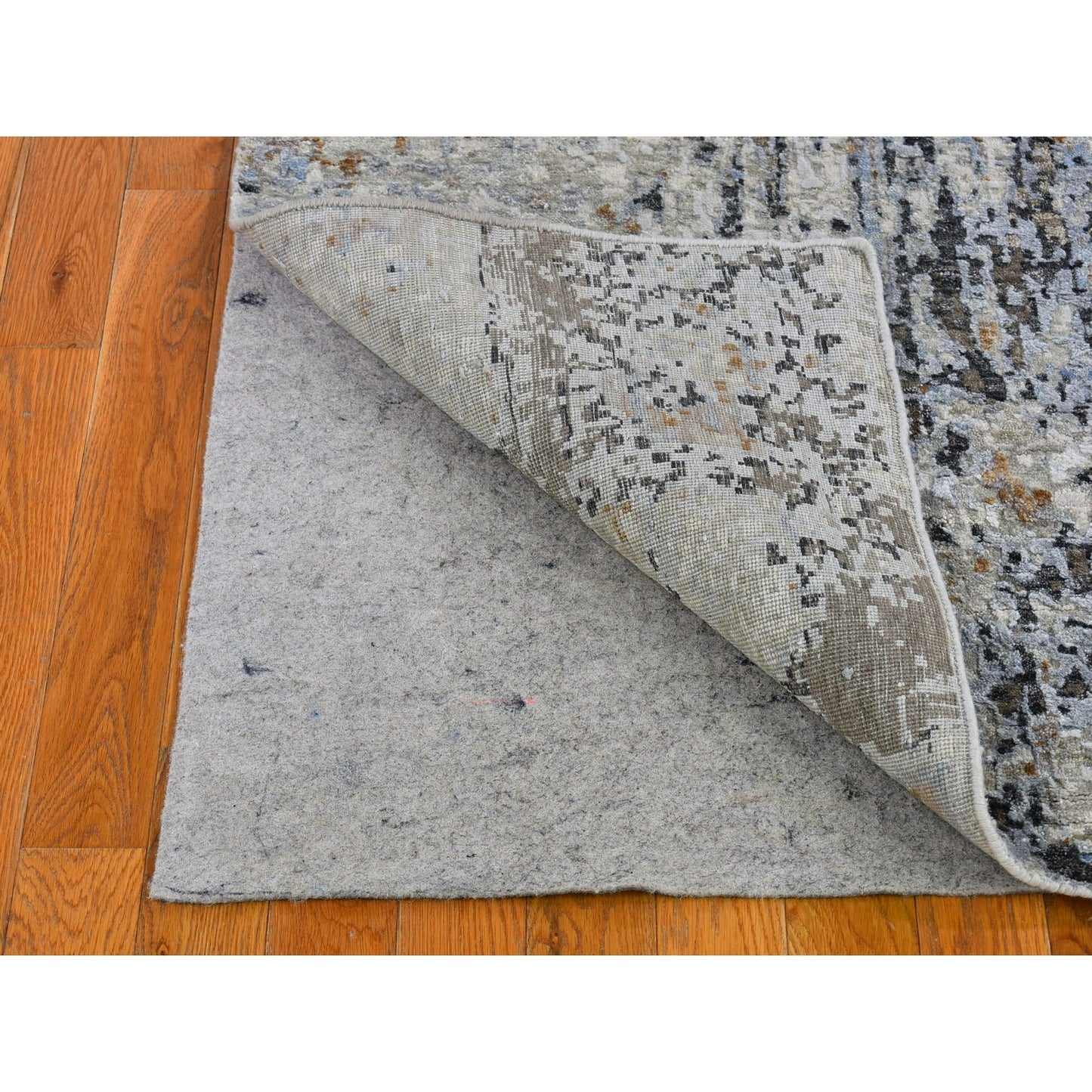 2'5"X10'2" Abstract Design Wool Denser Weave Hand Made Runner Rug