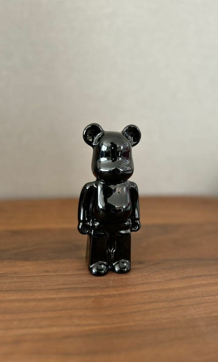 Baccarat Medicom Be@Rbrick Black Crystal Glass Figurine Bearbrick With Box