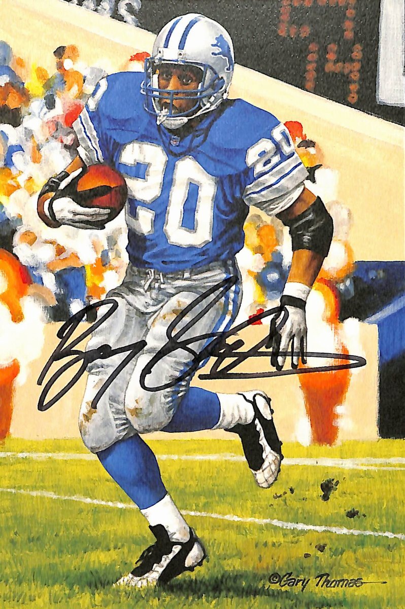 Barry Sanders Hof Signed/Auto 2004 Goal Line Art