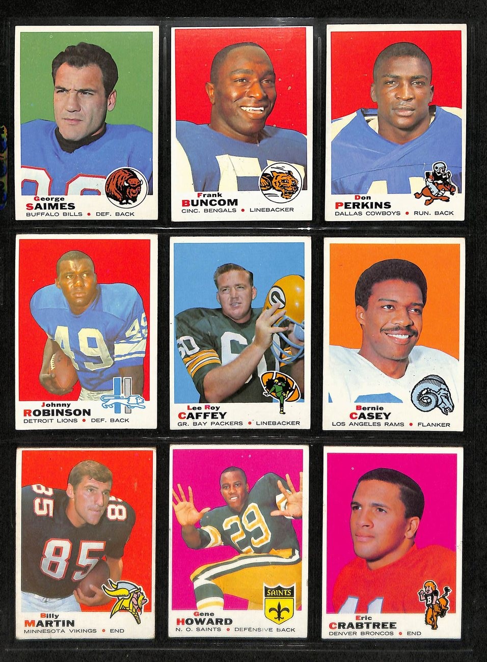 1969 Topps Football Card Complete Set (1-263) Csonka Rc Namath Unitas 197413