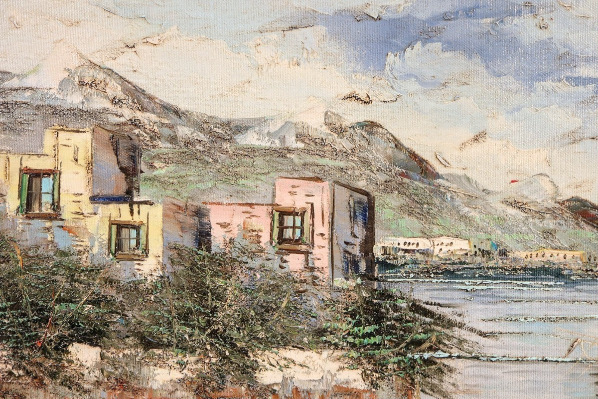 Alberto Corsini Original Oil Painting "Naples Harbor" Signed F10 Italian Art