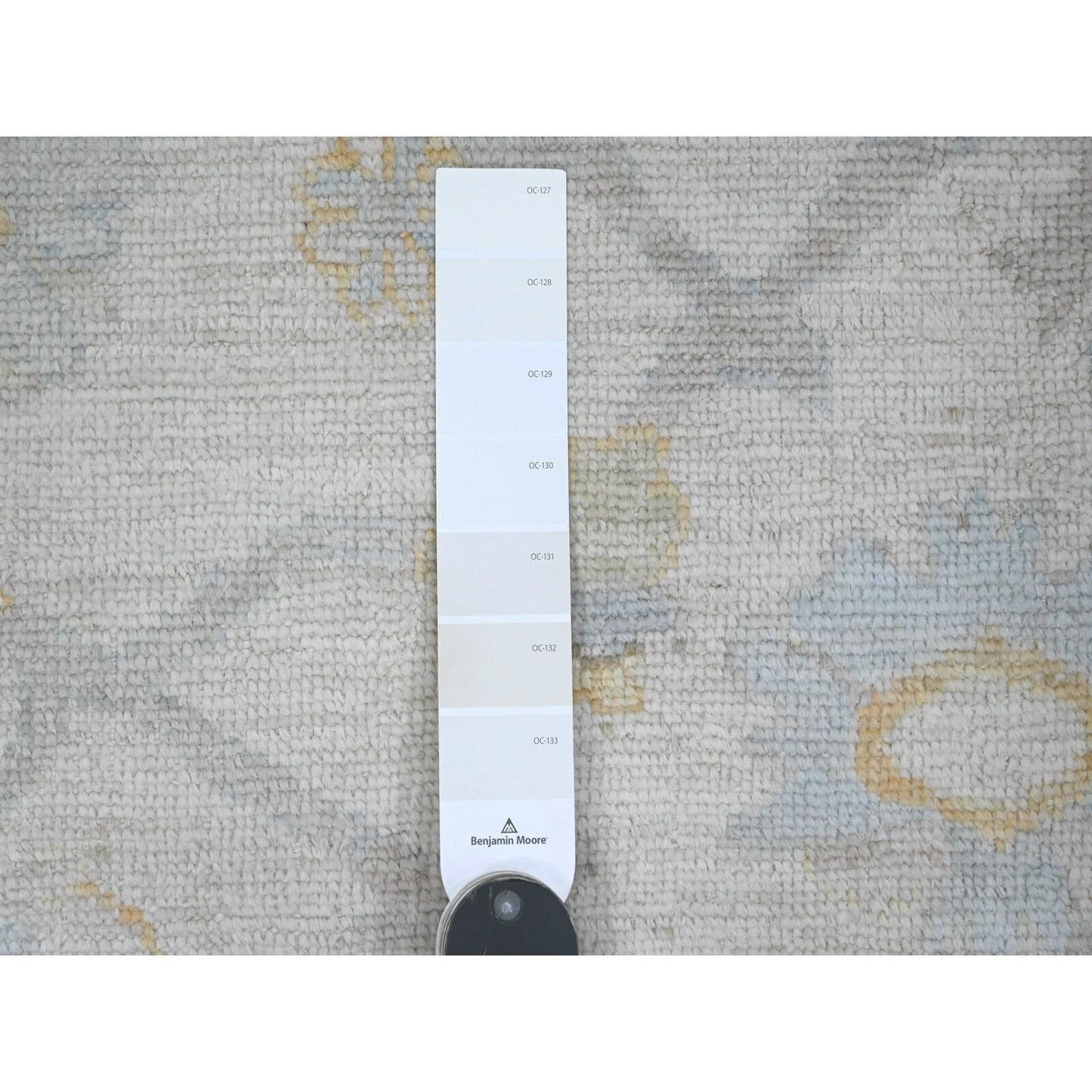 8'X8' Pearl White Hand Knotted Afghan Angora Oushak Pure Wool Square Rug