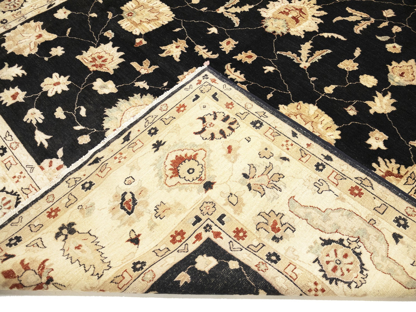 Handmade Floral Peshawar Oriental Rug Large Muted