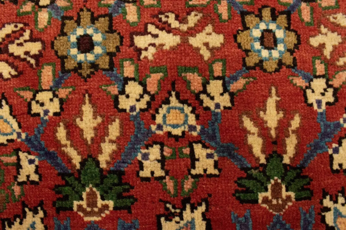 Rare Vintage Red Floral Oriental Runner Rug