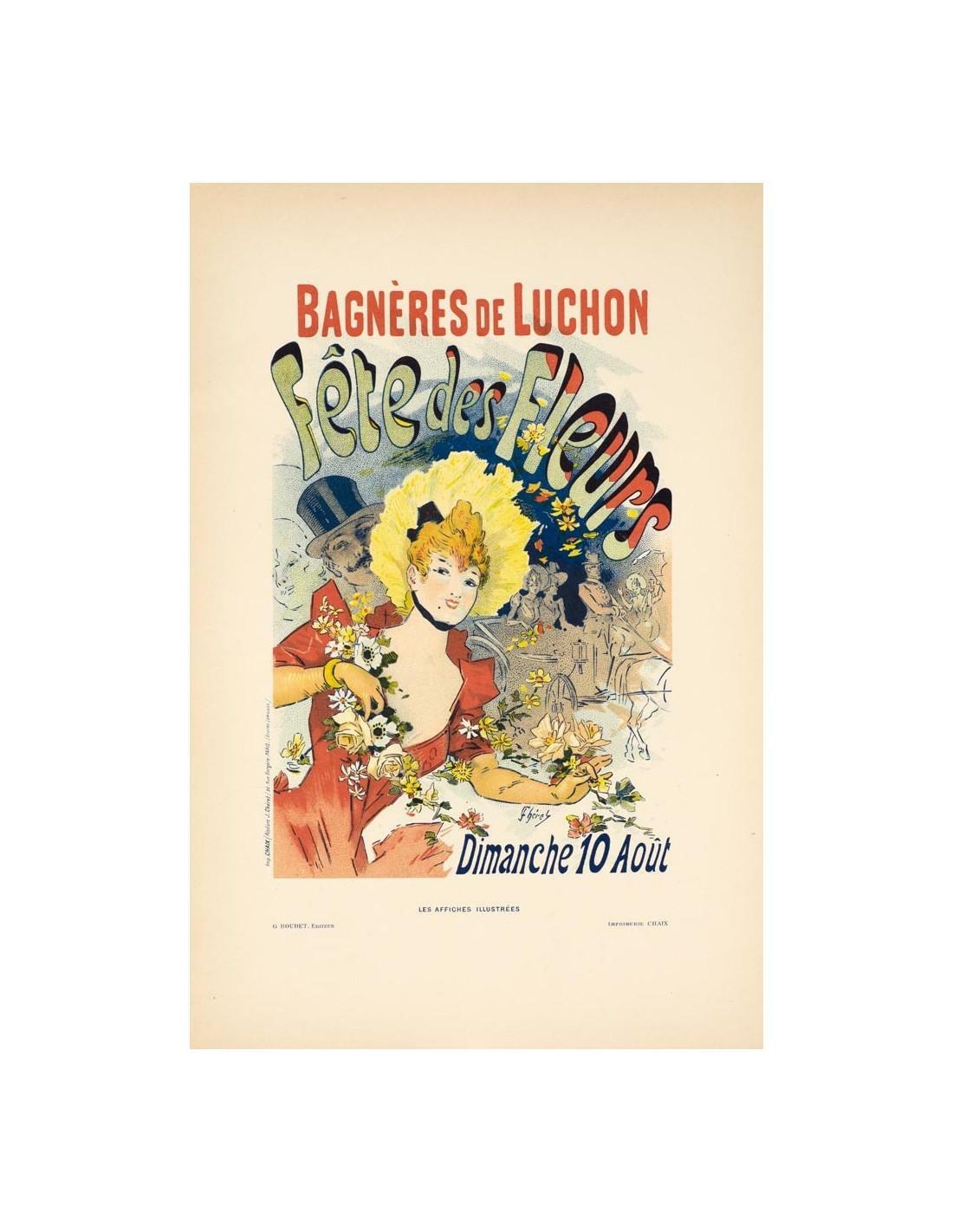 Original Vintage Poster Fete Des Fleurs By Cheret For Affiches Illustrees 1896