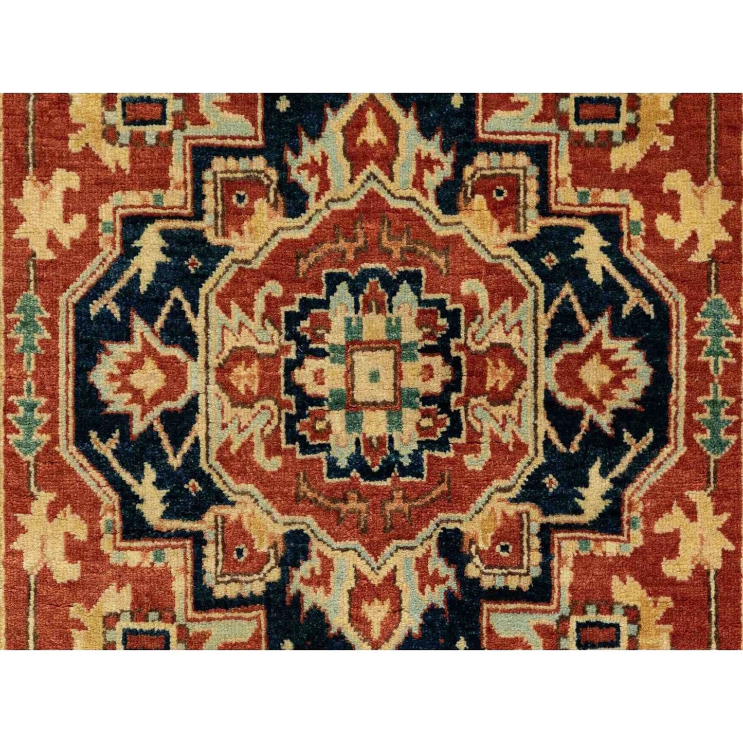 3'1"X5'2" Soft Wool Red Antiqued Heris Re-Creation Hand Knotted Rug