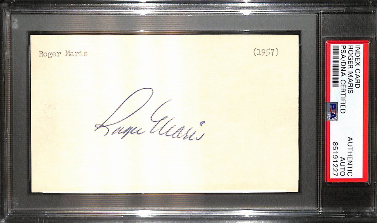 Roger Maris Signed/Auto 3X5 Index Card New York