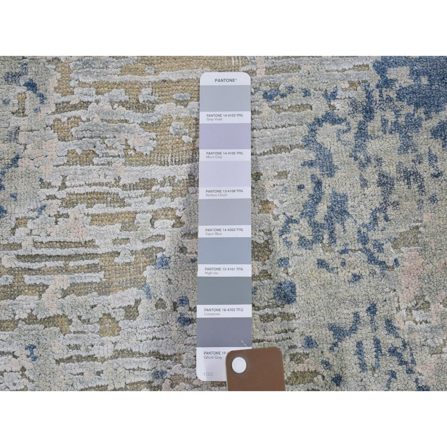 10'X14'3" Large Elements Pastels Modern Silk & Textured Wool Handmade Rug