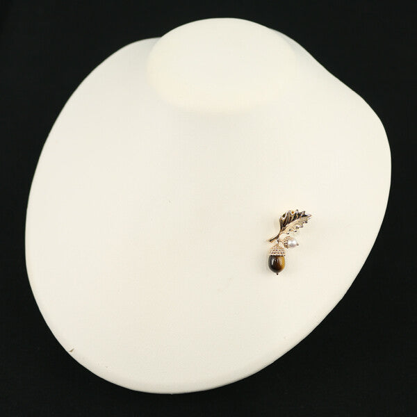 Mikimoto Brooch Tiger'S Eye Akoya Pearl 5.0Mm