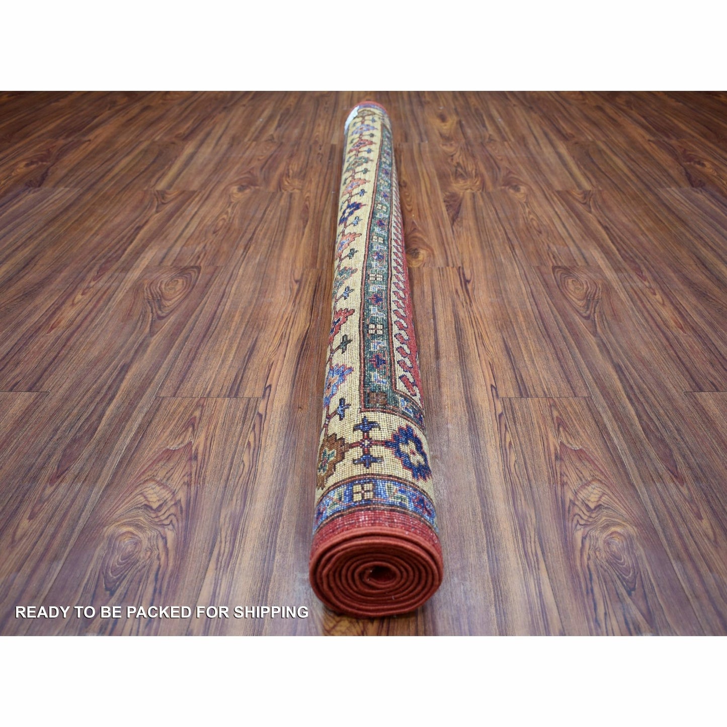 5'7"X7'7" Red Afghan Ersari With Geometric Design Pure Wool Oriental Rug