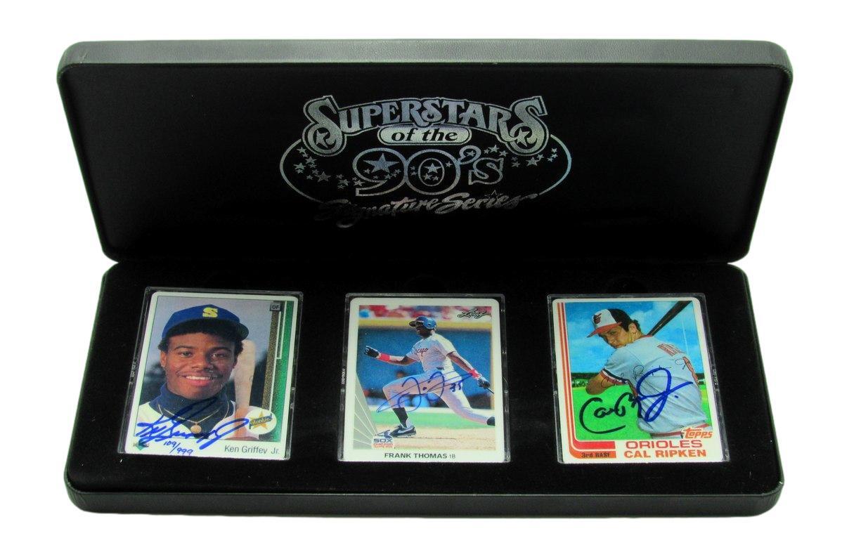 Ken Griffey Jr/Frank Thomas/Cal Ripken Jr Signed