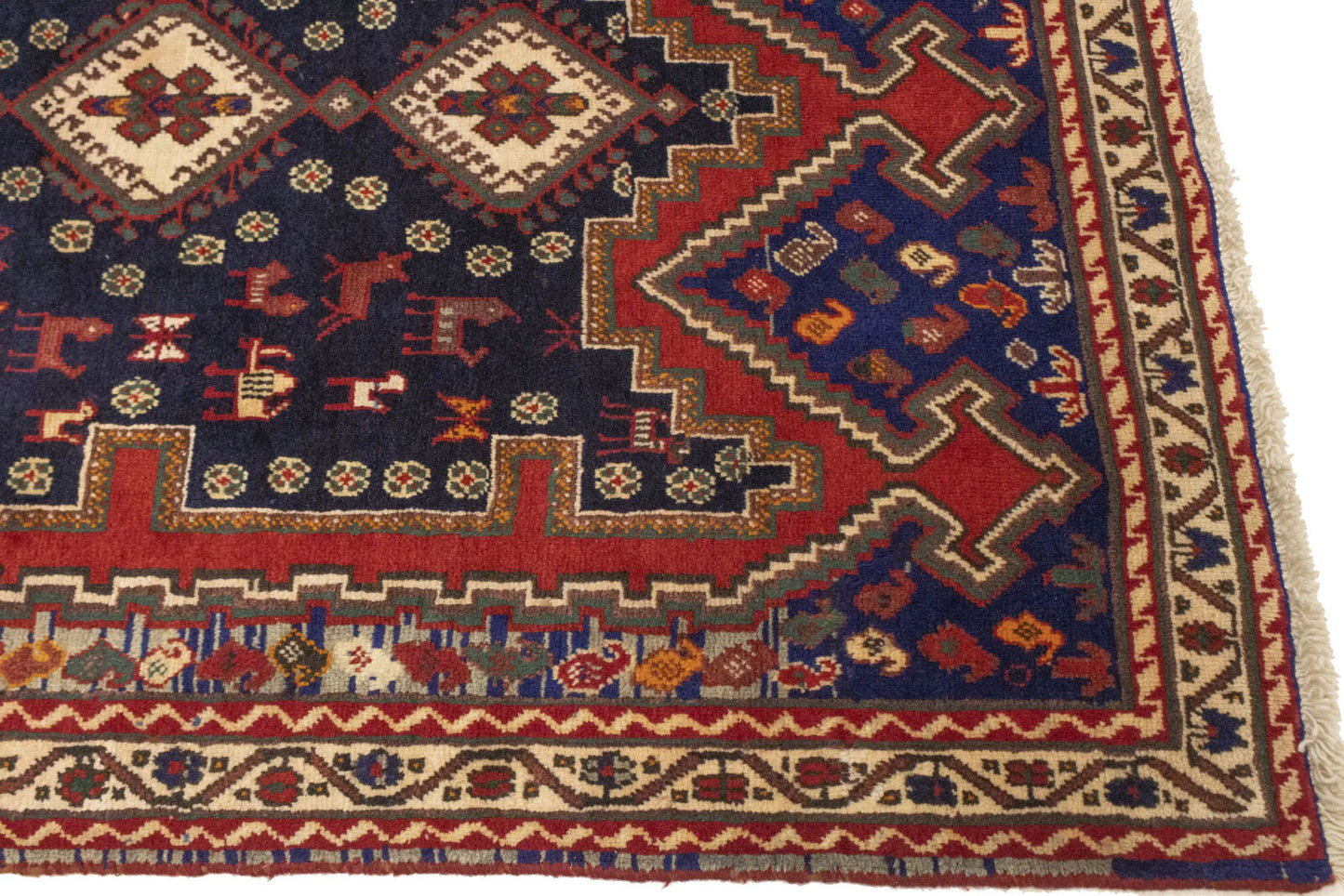 Vintage Geometric Design Oriental Rug Farmho