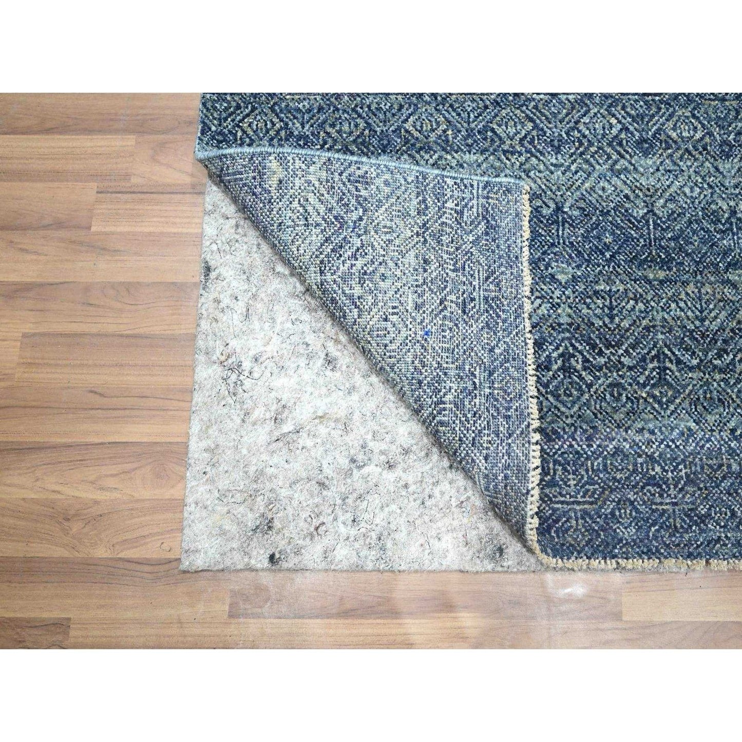 2'7"X10'2" Blue Kohinoor Herat Pattern Soft Wool Hand Knotted Runner Rug