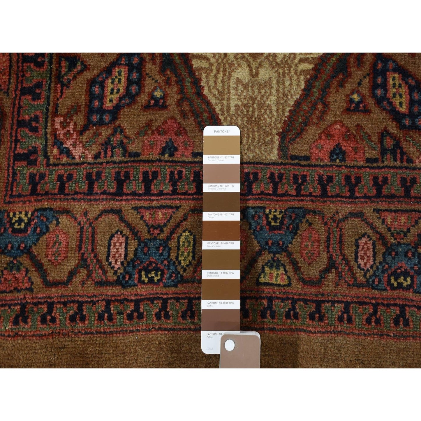 3'2"X14'10" Taupe Brown Antique Zoroastrian Wool Hand Knotted Runner Rug