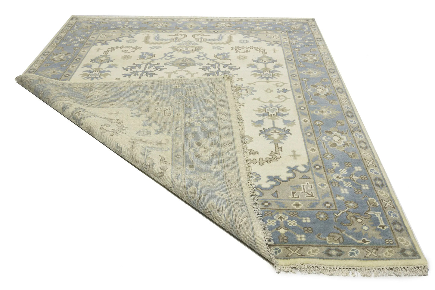 8X10 Ft Oushak Chobi Oriental Rug Floral Design