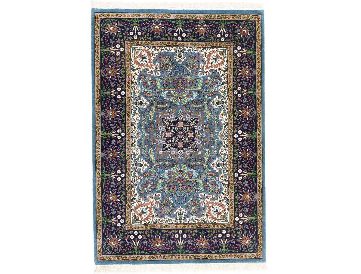 Handmade Kirman Oriental Rug Classic Floral
