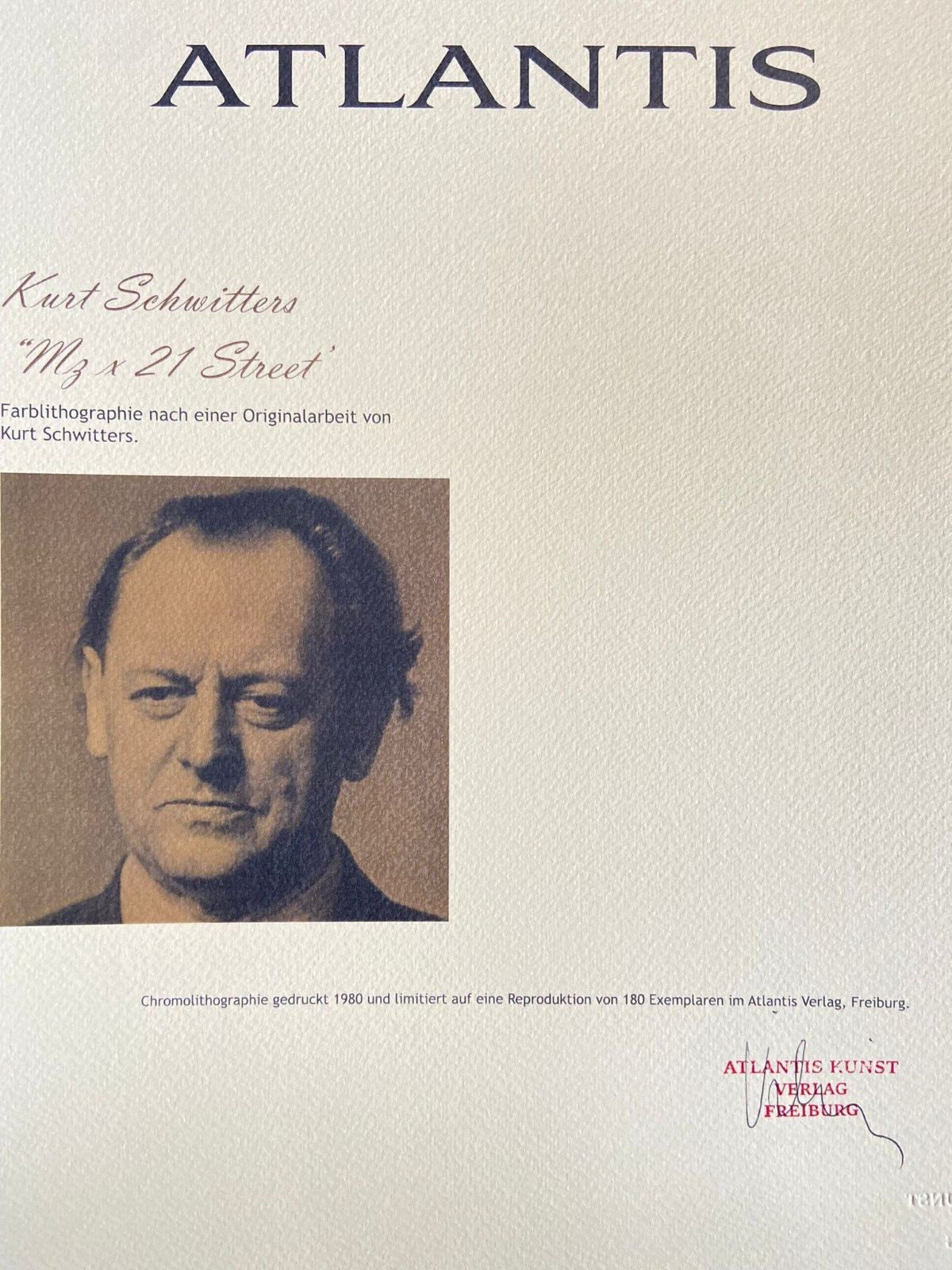 Kurt Schwitters Lithograph Coa