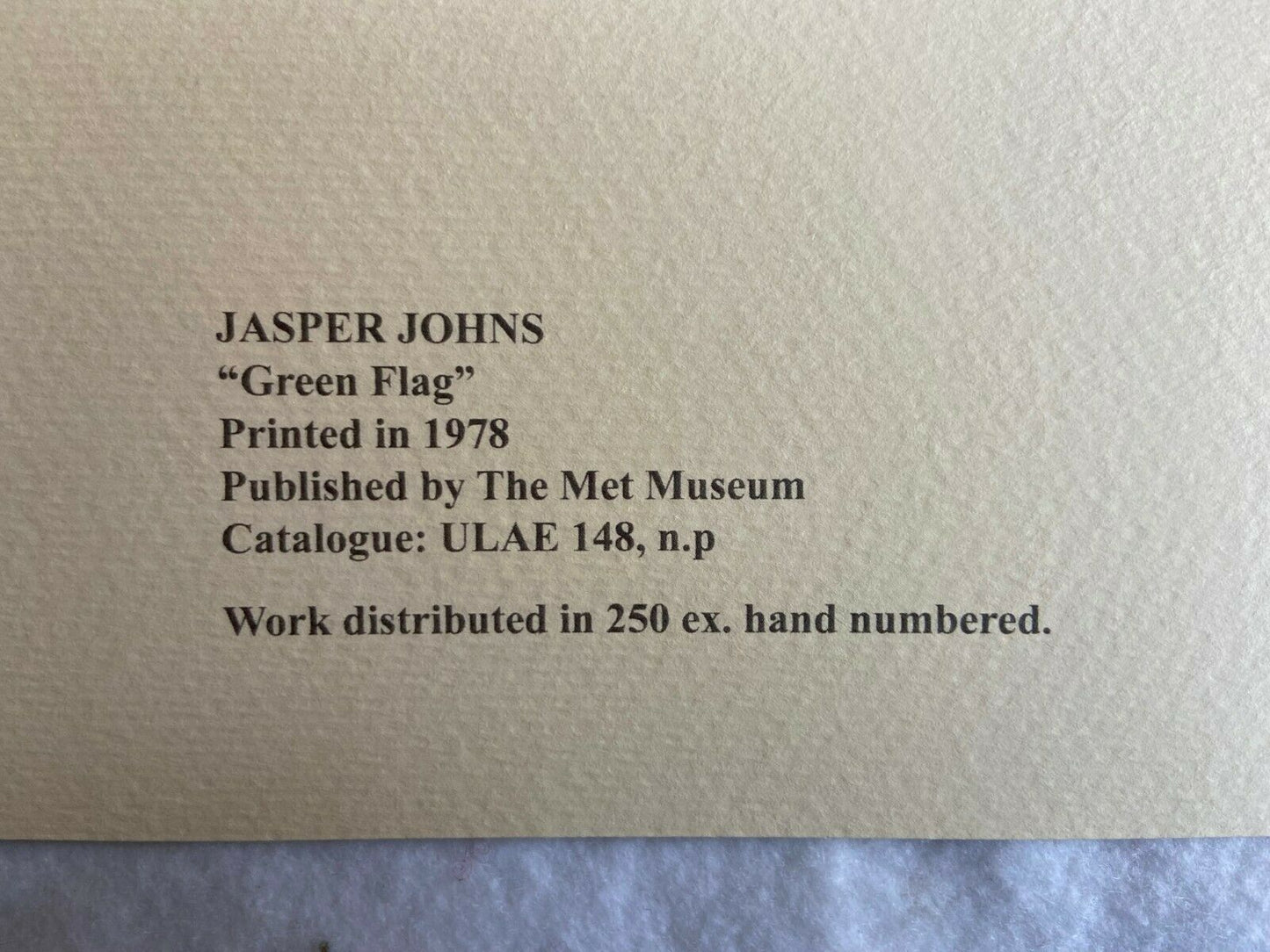 Jasper Johns Lithograph Certified Coa Numbered Limited Edition Signed Op 250 Exe