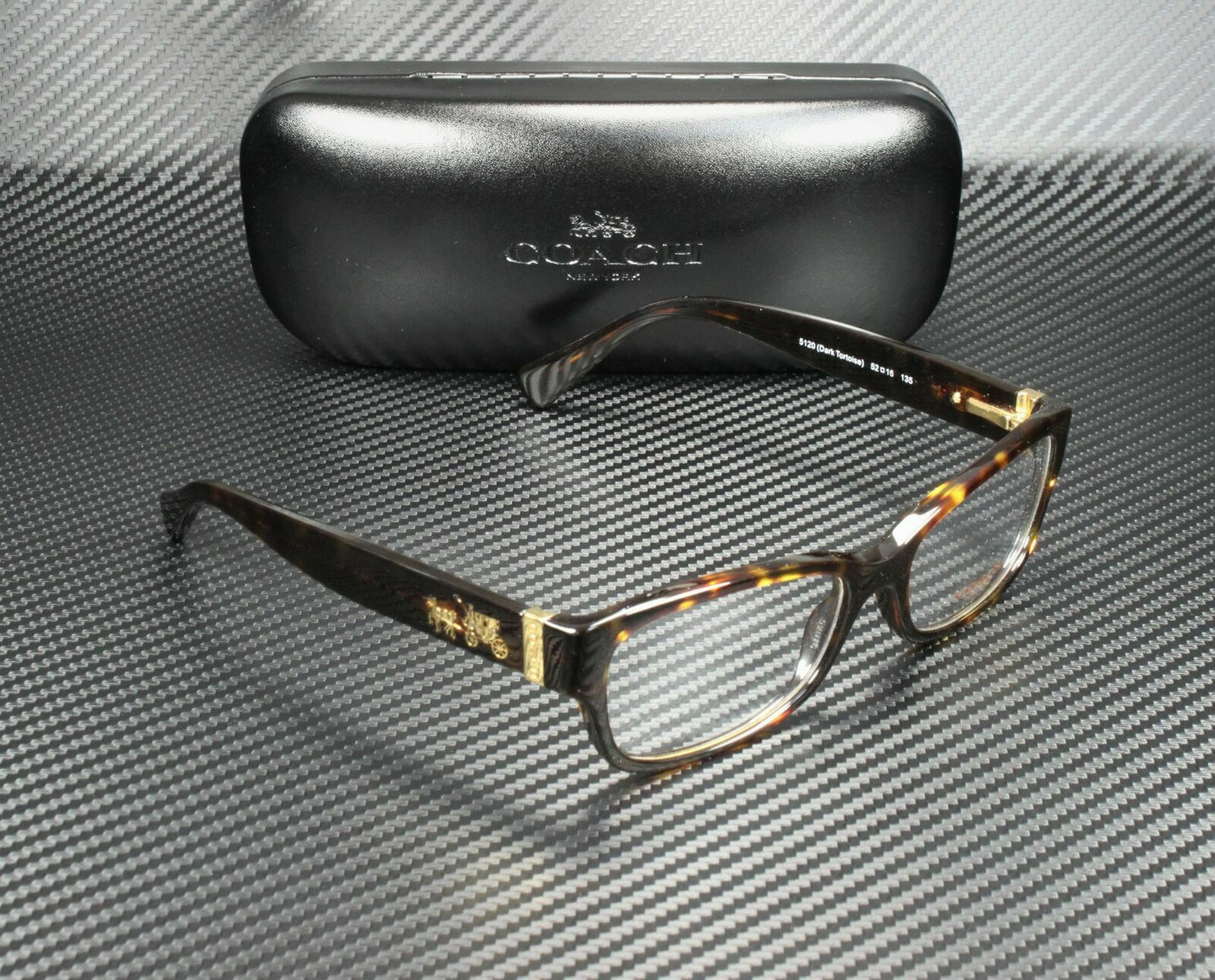 Coach Hc6078 5120 Dark Tortoise Rectangle Women'S