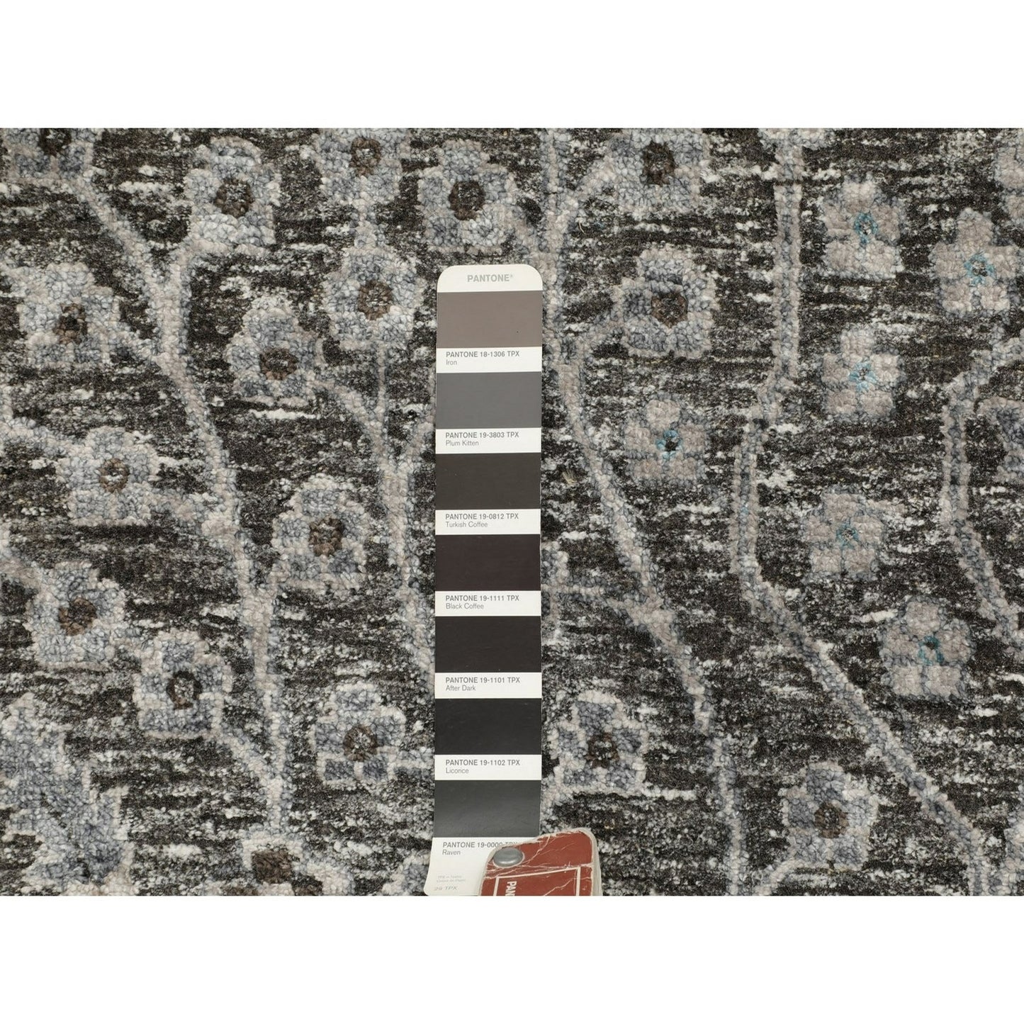 10'X10' Square Cypress Tree Design Silk Withtextured Wool Handknotted Rug