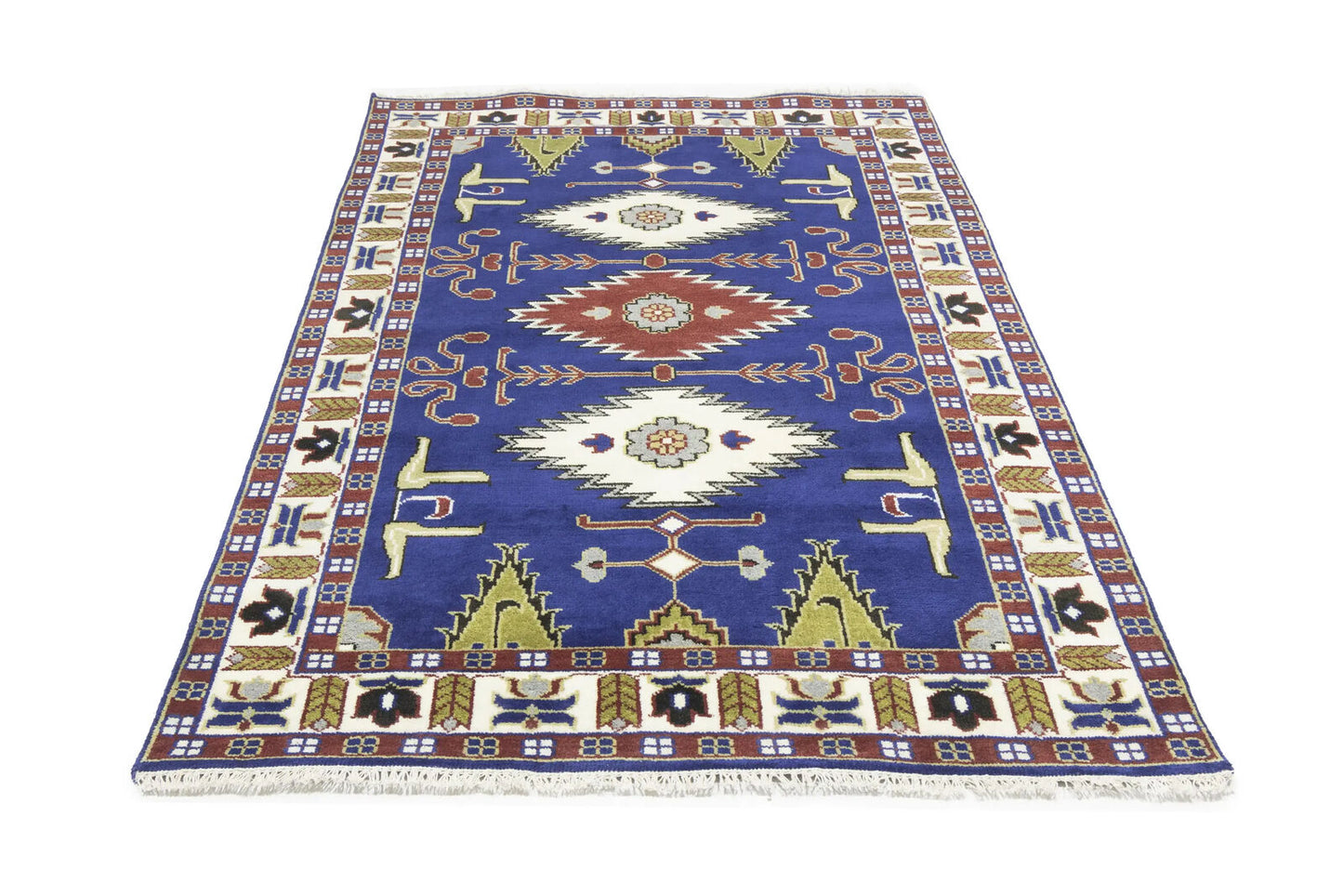 Kazak Oriental Rug Geometric Design Carpet Home