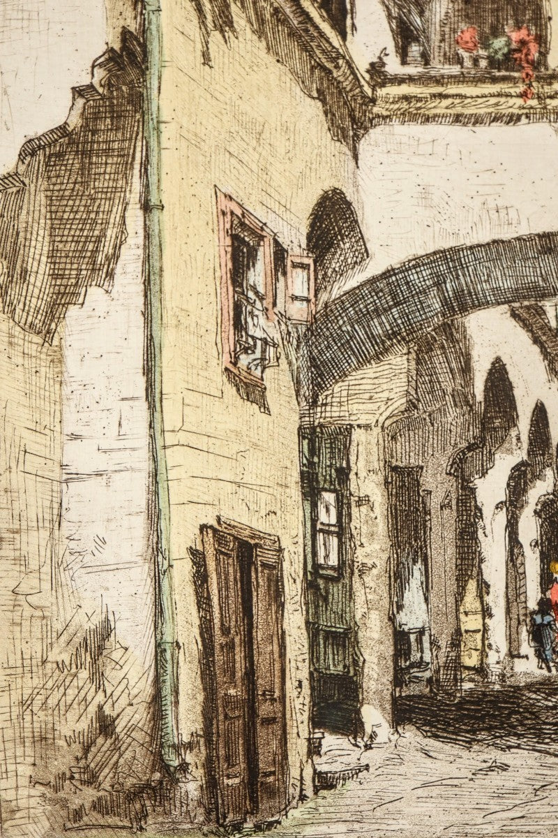 Herta Czernik-Kobanz Gzonning Etching Coloring "Mdling, Hafnerhaus" Beethoven