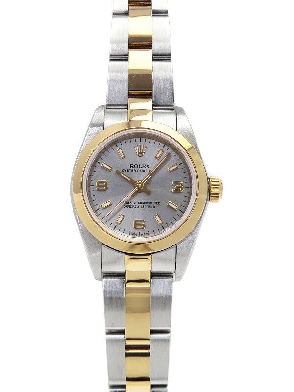 Rolex Oyster Perpetual 76183 Gray Case Size 24Mm Ladies Used Watch #71021