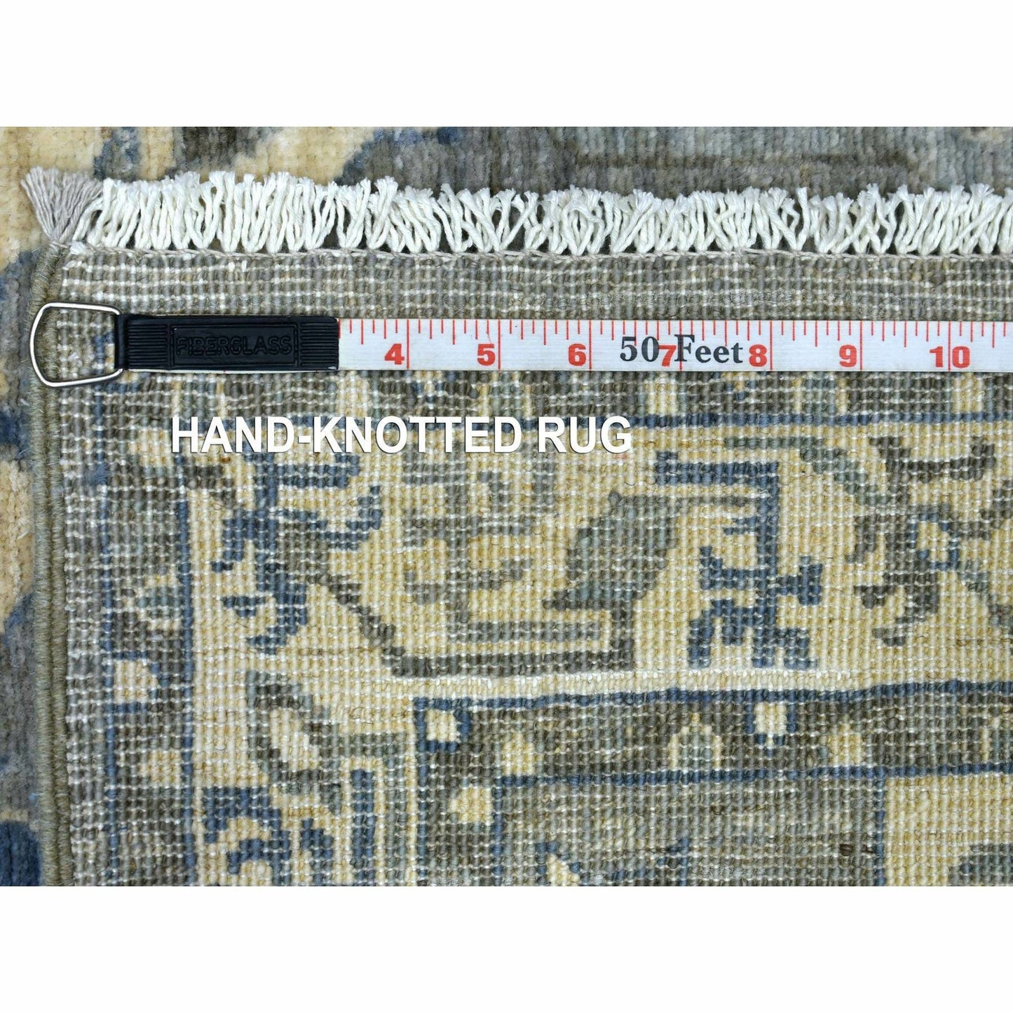 Rug 2'5"x11'7" Hand Knotted Gray Afghan Peshawar Wool Runner