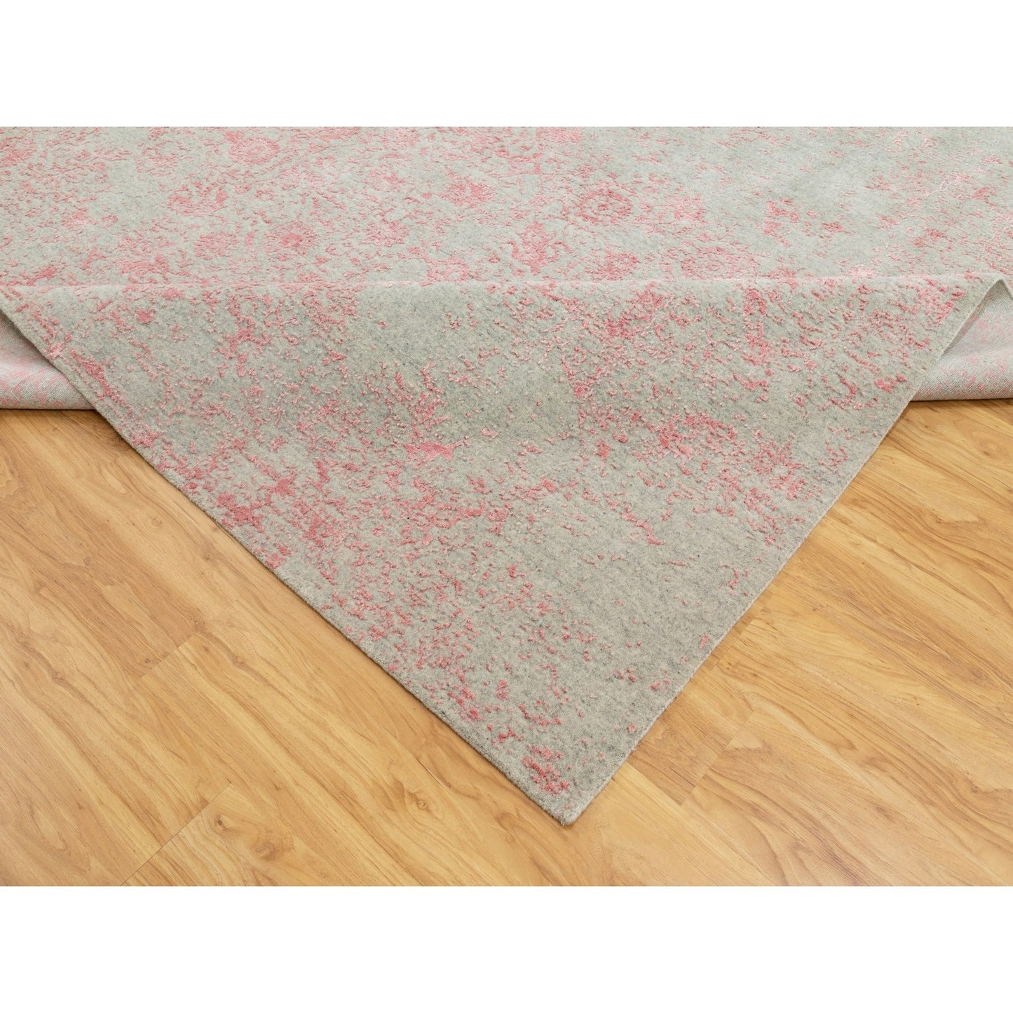 10'X14'1" Wool And Art Silk Transitional Design Hand Loomed Jacquard Rug