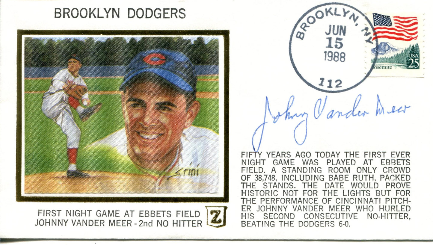 Johnny Vander Meer Autographed June 15Th, 1988 First Day Cover (Psa)