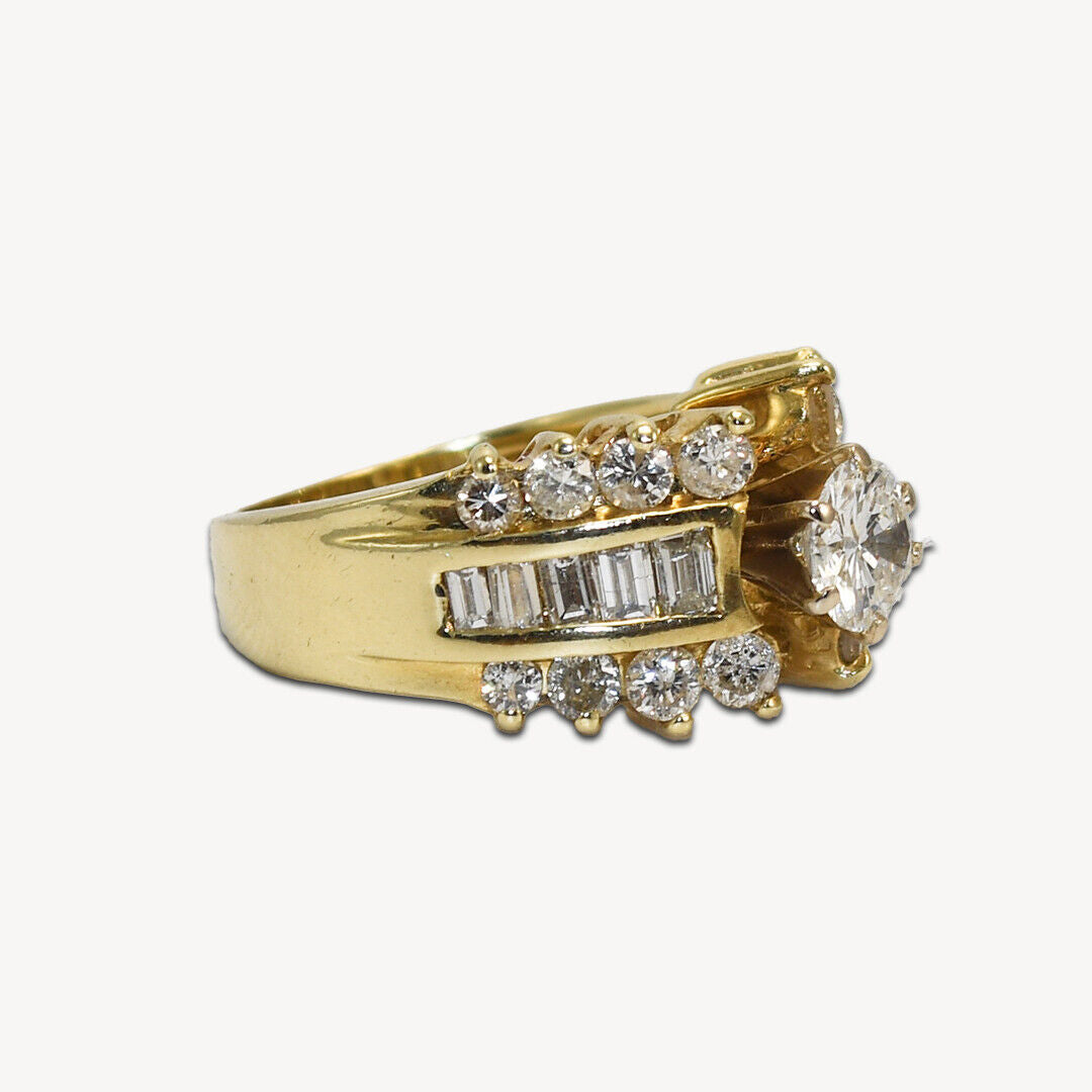 14K Yellow Gold Diamond Ring 1.60 Ct Tdw G-H