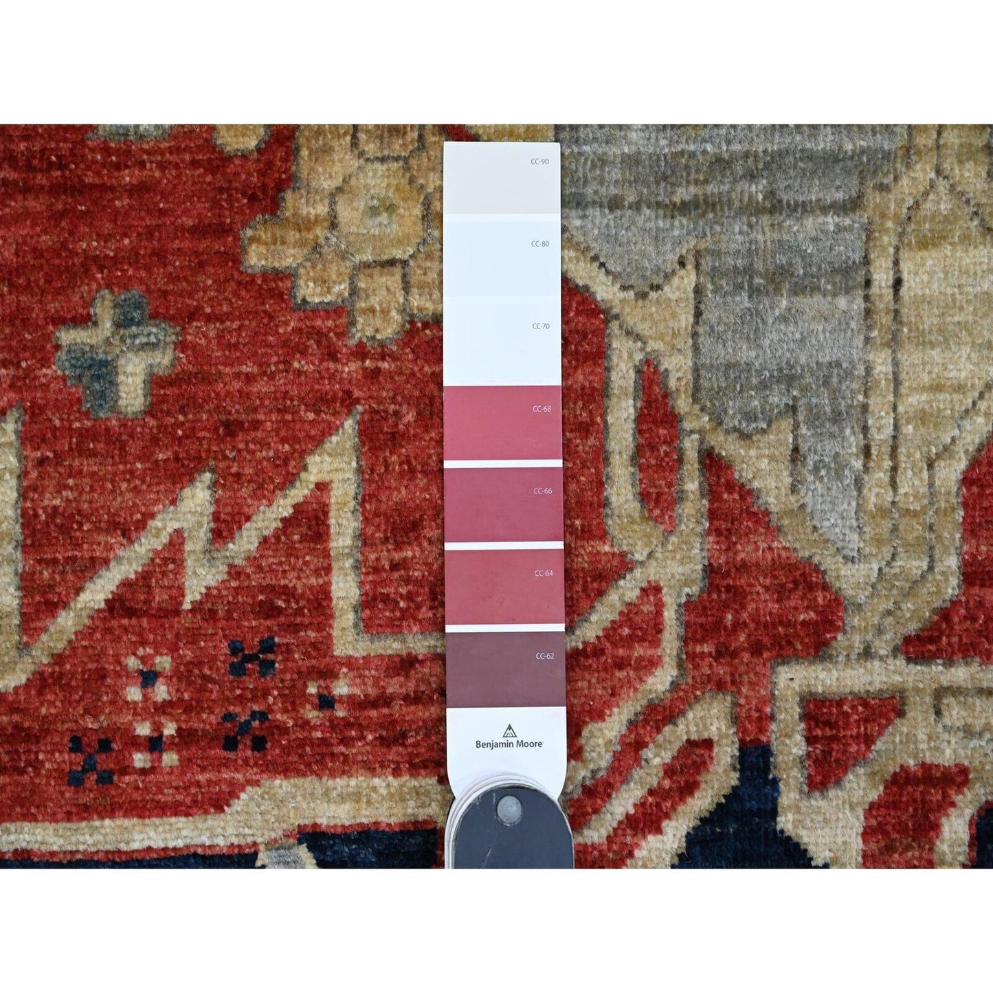 9'X12' Red Seeripe Heris With Flower Design Hand Knotted 100% Wool Rug