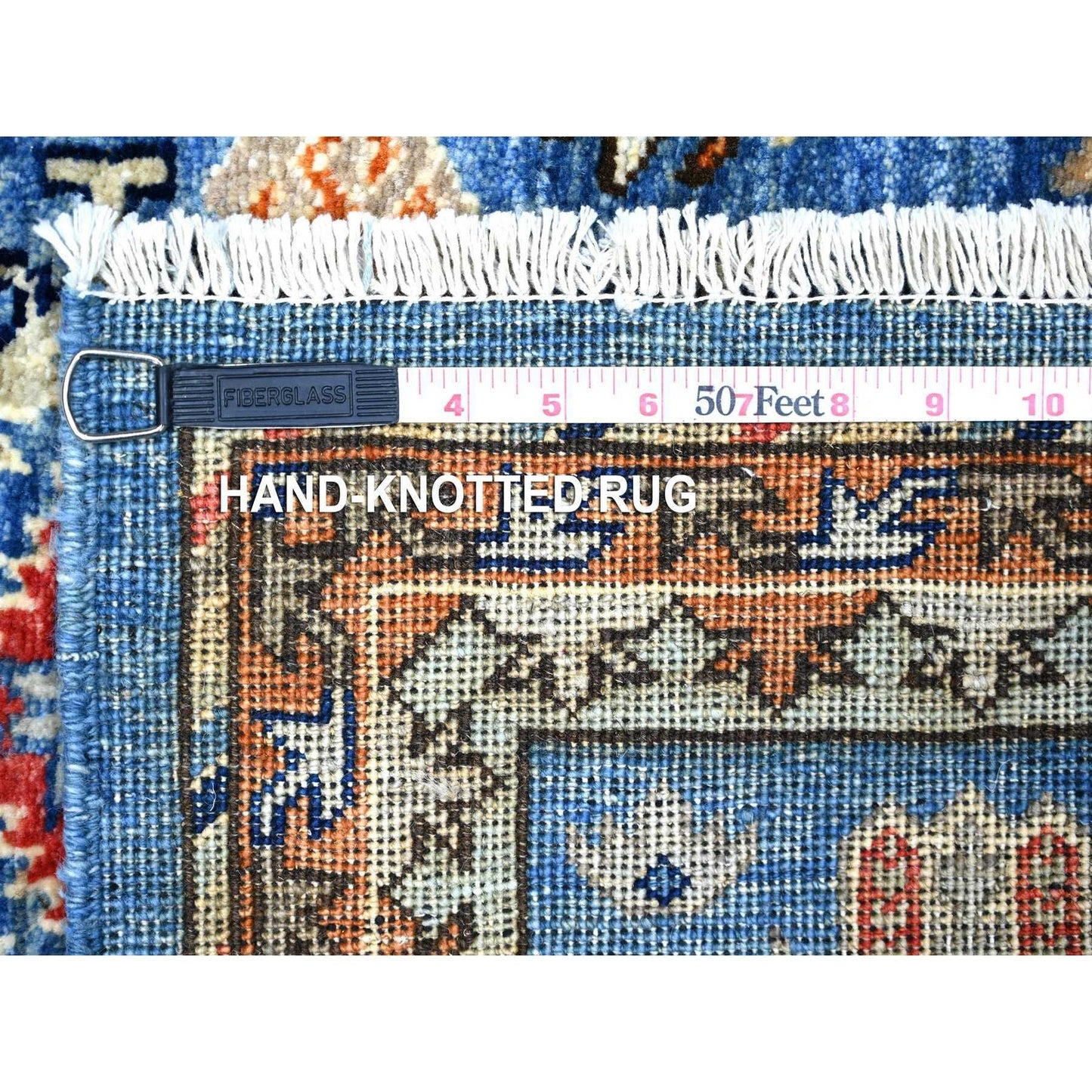 3'X4'10" Lapis Blue Soft Wool Hand Knotted Afghan Ersari Oriental Rug