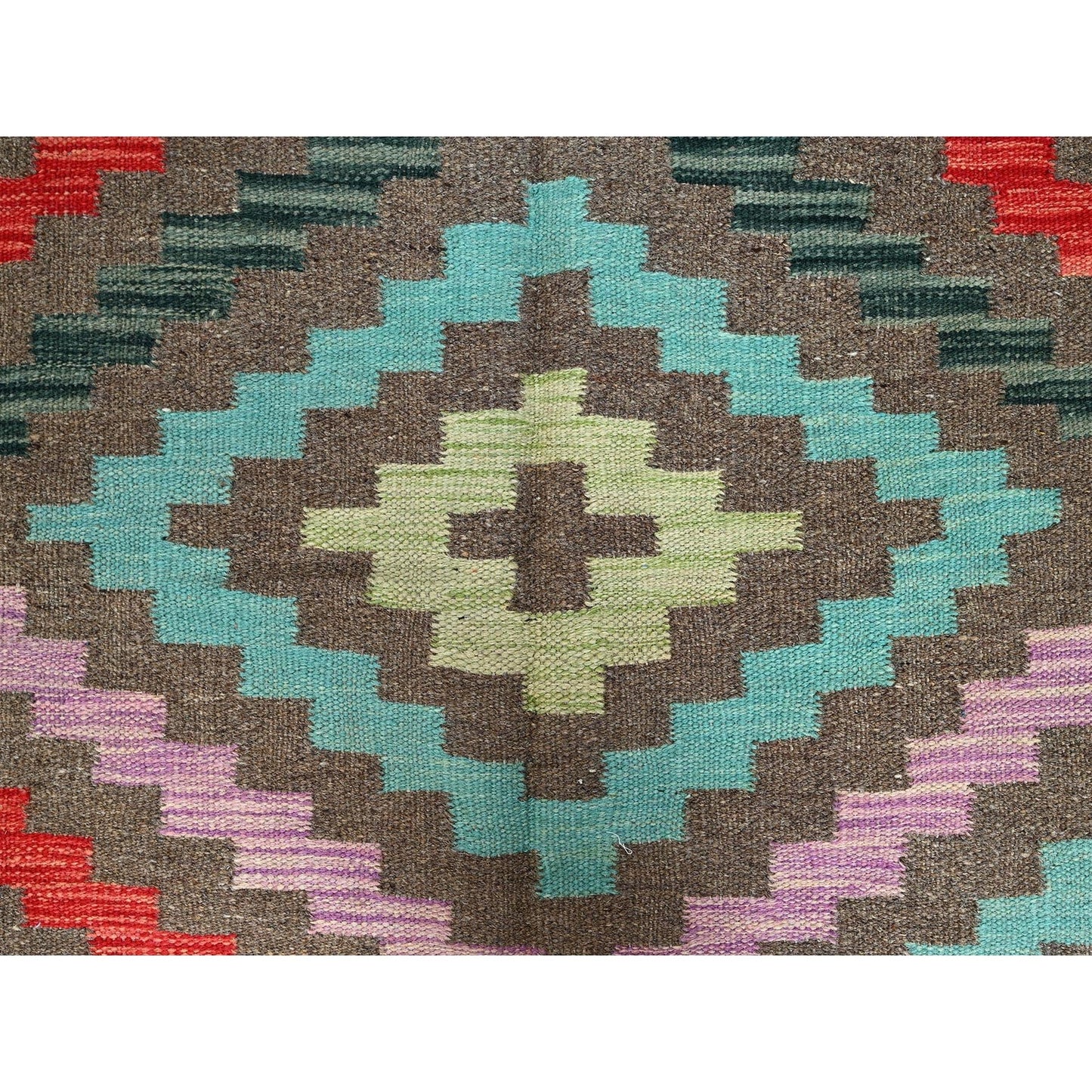 2'9"X9'10" Taupe Afghan Kilim Pure Wool Flat Weave Hand Woven Runner Rug