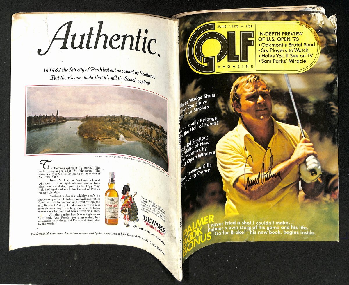 Arnold Palmer Signed/Autographed June 1973 Golf