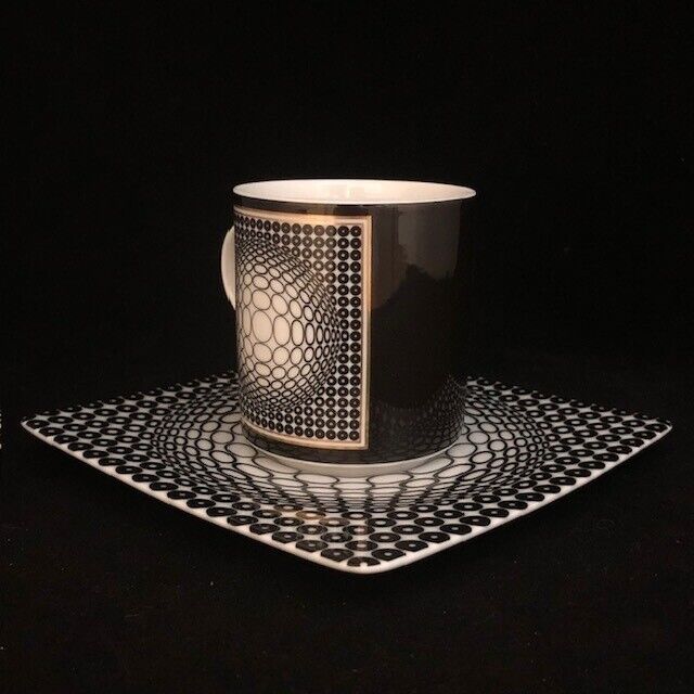 Unused Victor Vasarely Art Plate Cup & Saucer