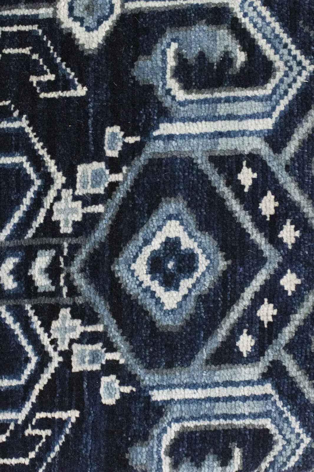 Hand-Knotted Narrow Runner Rug Modern