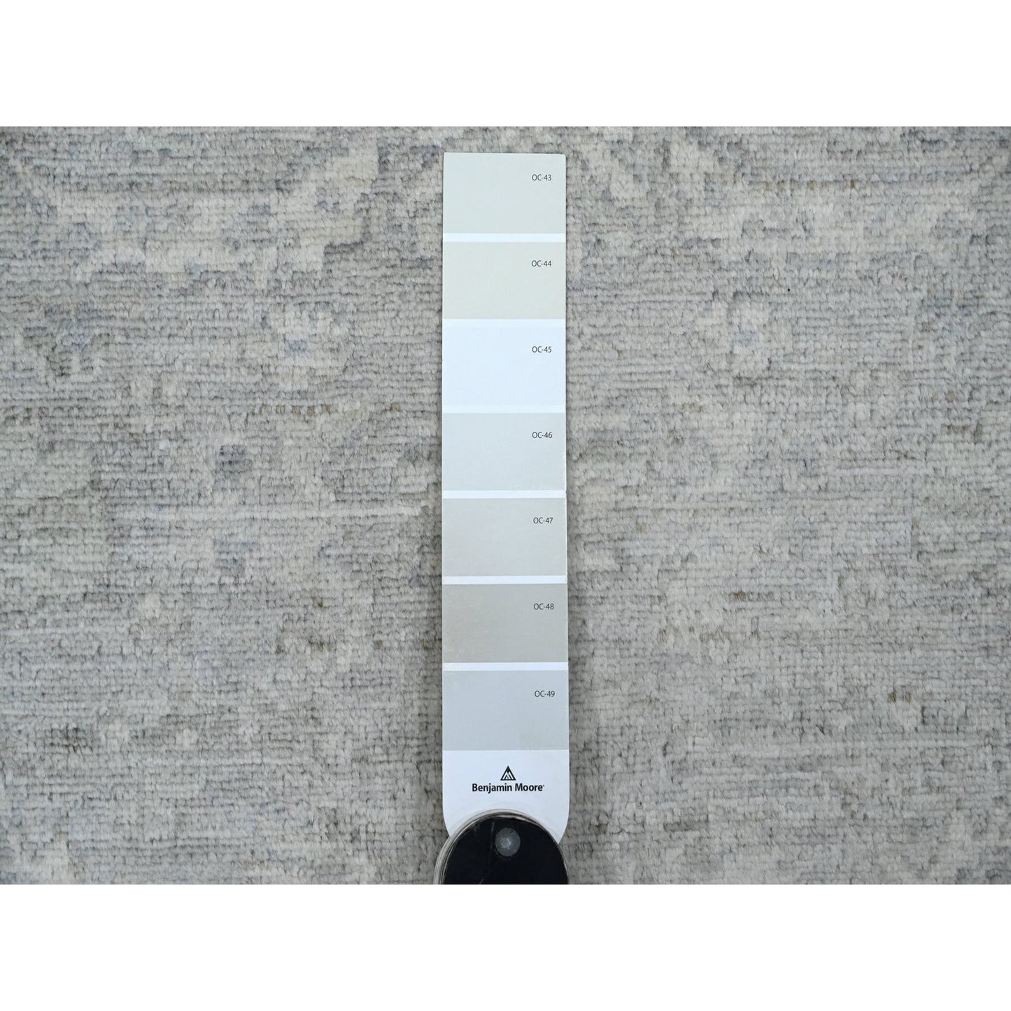 2'6"X19'2" Gray Peshawar With Heris Design Wool Hand Knotted Runner Rug