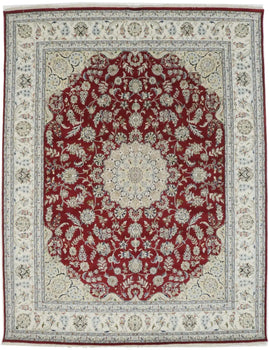8X10 ft Handmade Indo-Nain Oriental Rug Classic