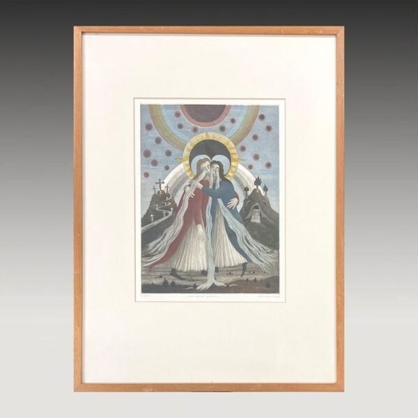 Steiner Ernst (Swiss) Original Etching Print Signed Numbered Framed "Maria"