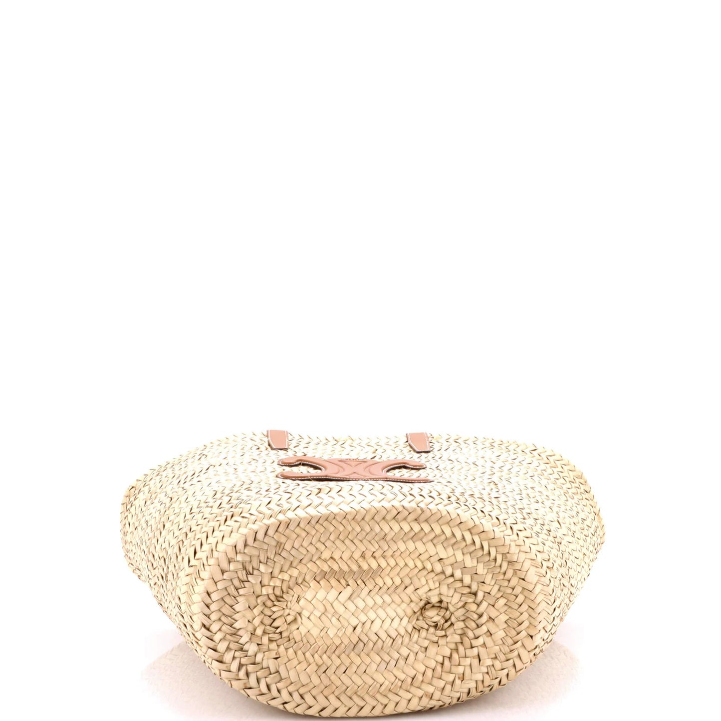 Celine Triomphe Basket Shoulder Bag Raffia With Leather Large