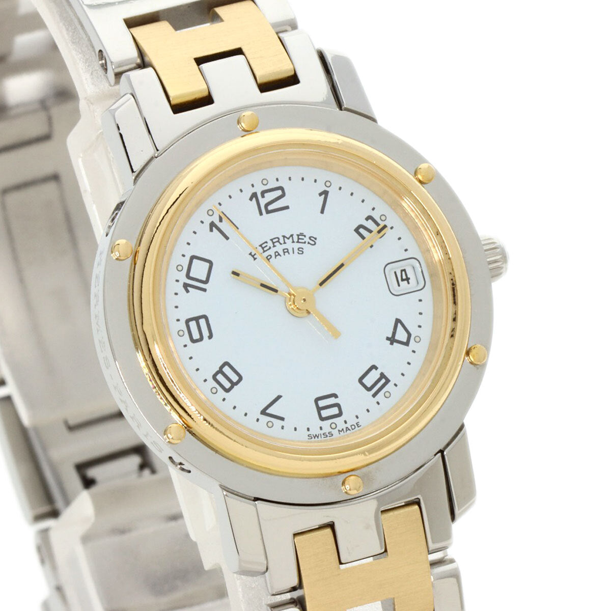 Hermes Clipper Watches Cl4.220 Stainless Steel/Ssxgp Ladies
