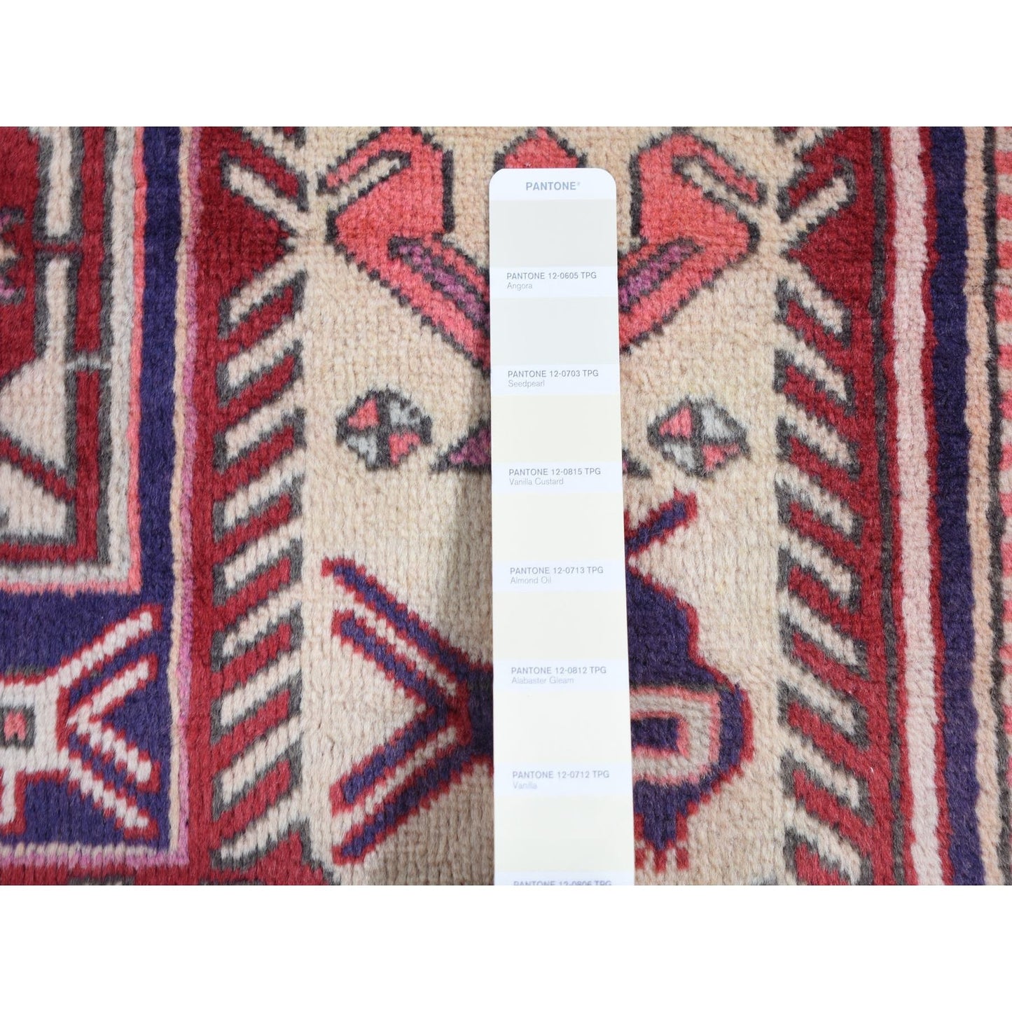 3'8"X10' Blue Vintage Zoroastrian Northeast Wool Hand Knotted Runner Rug