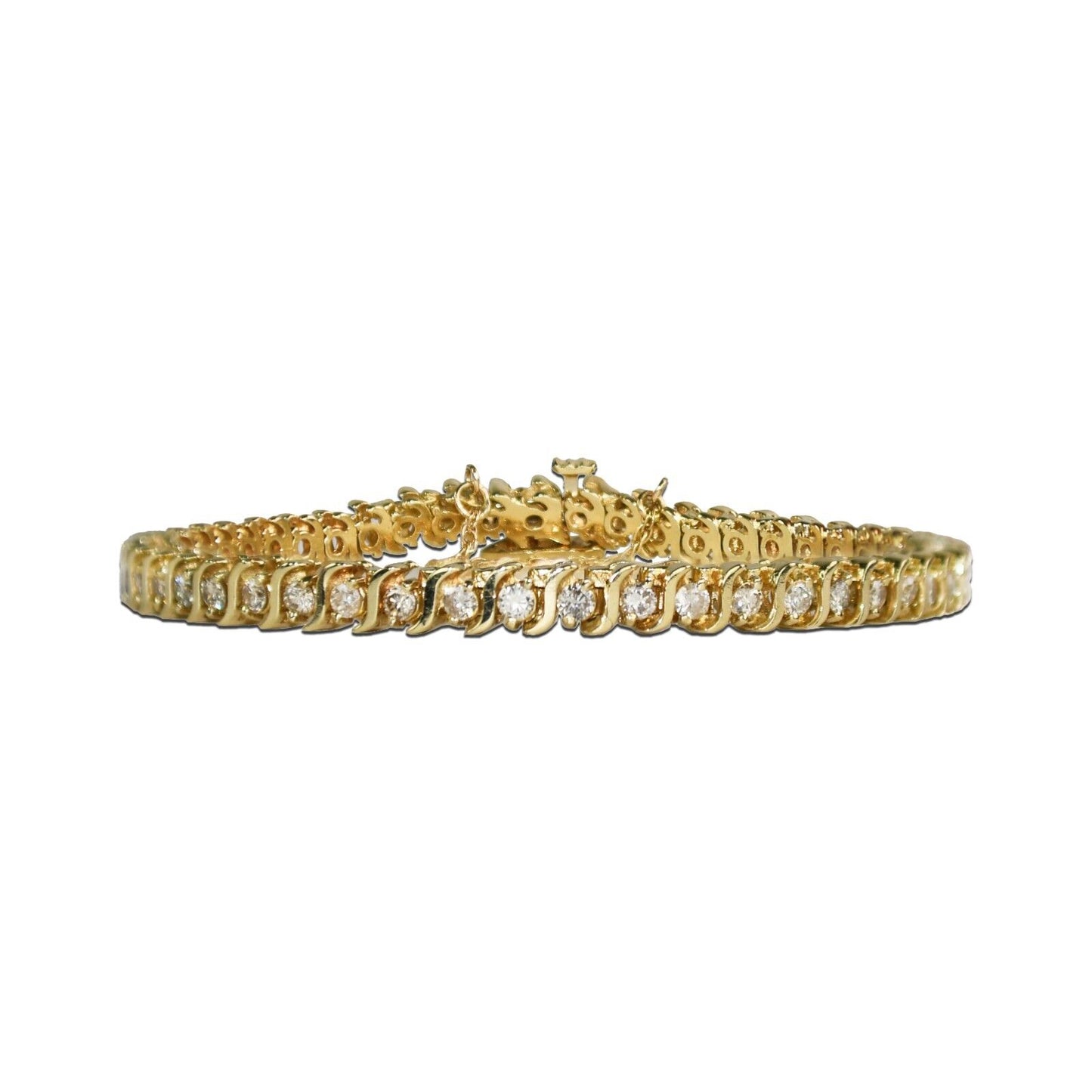 14K Yellow Gold Diamond Tennis Bracelet 2.00Ct
