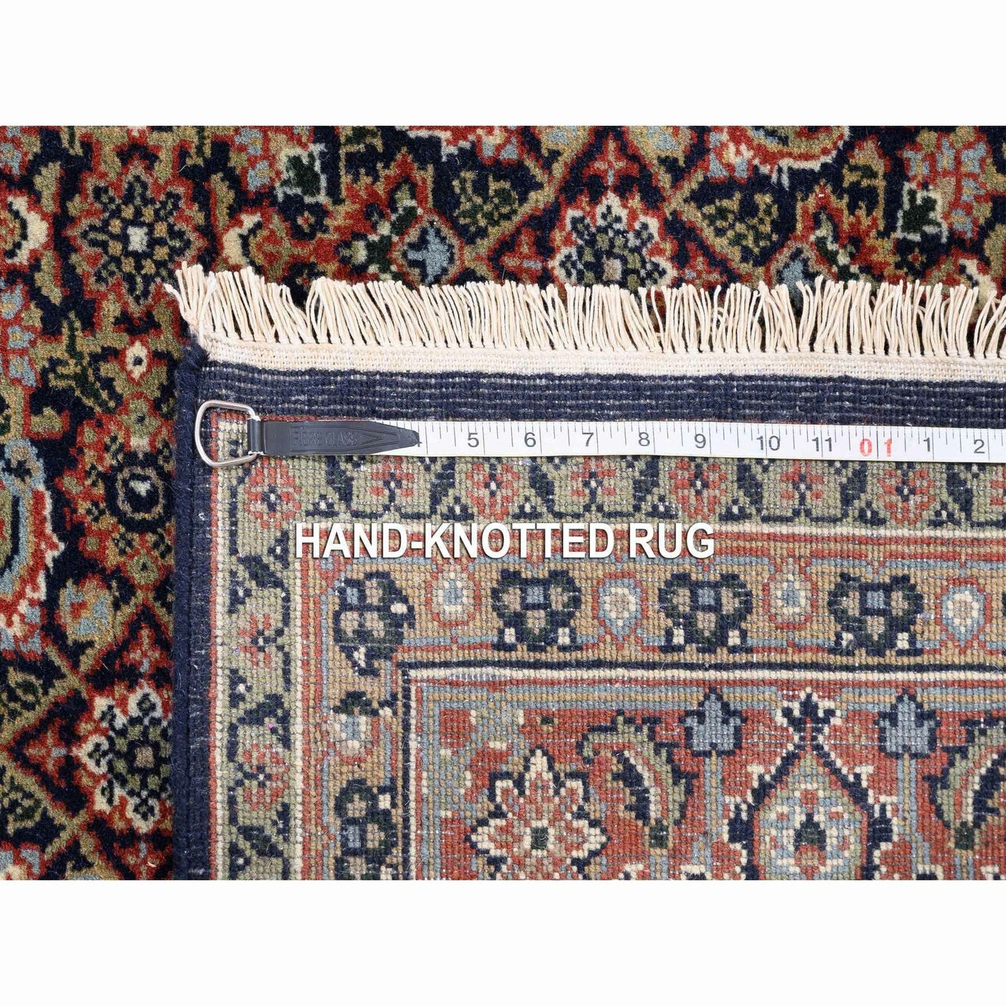 5'1"X7'1" Midnight Blue All Over Herrita Design Hand Knotted Wool Rug