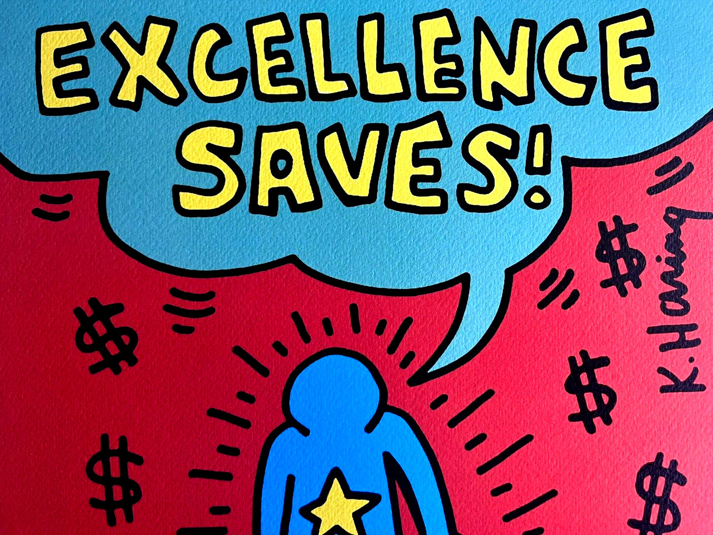 Keith Haring Lithograph Certified Coa Signed In Pen Numbered In Pencil